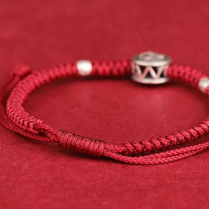 Chinese Zodiac Red String Bracelet in Sterling Silver