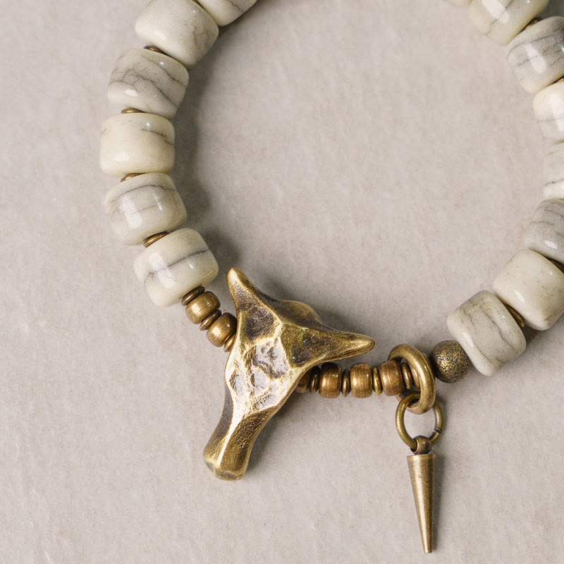 Yak Bone Copper Balance Bracelet for Spiritual Protection