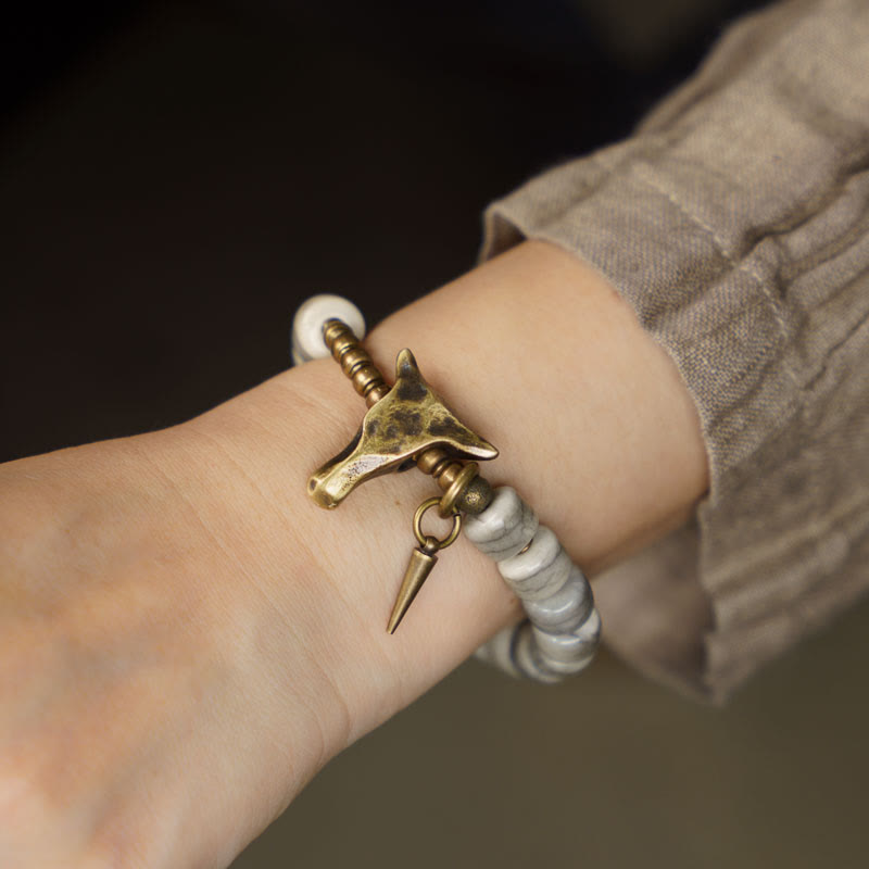 Yak Bone Copper Balance Bracelet for Spiritual Protection