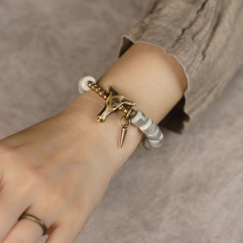 Yak Bone Copper Balance Bracelet for Spiritual Protection