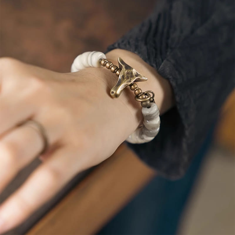 Yak Bone Copper Balance Bracelet for Spiritual Protection