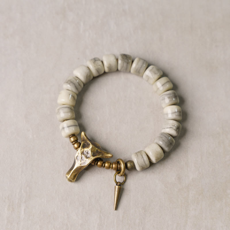 Yak Bone Copper Balance Bracelet for Spiritual Protection