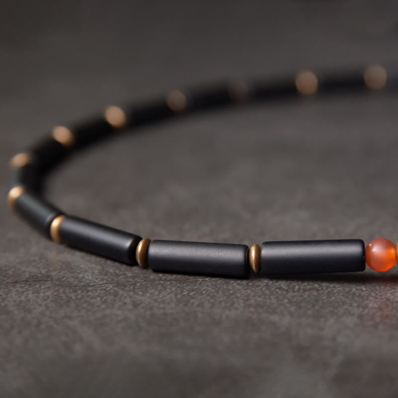 Black Onyx Dzi Bead Protection Bracelet