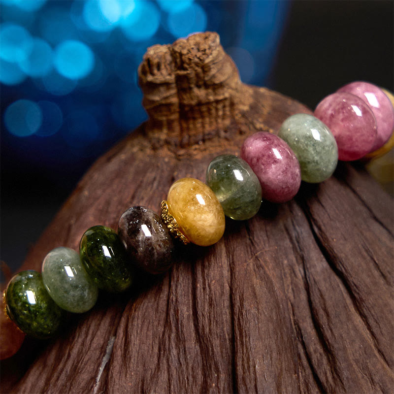 Unisex Tourmaline Jade Safe & Well Love Bracelet 14-16cm