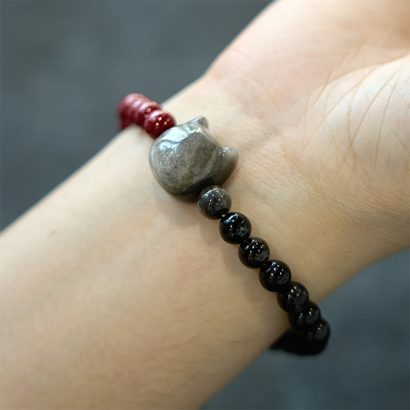 Black Obsidian Cinnabar Healing and Fulfilment Bracelet