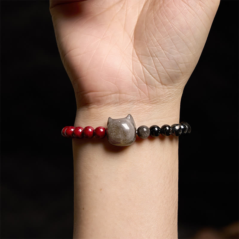 Black Obsidian Cinnabar Healing and Fulfilment Bracelet