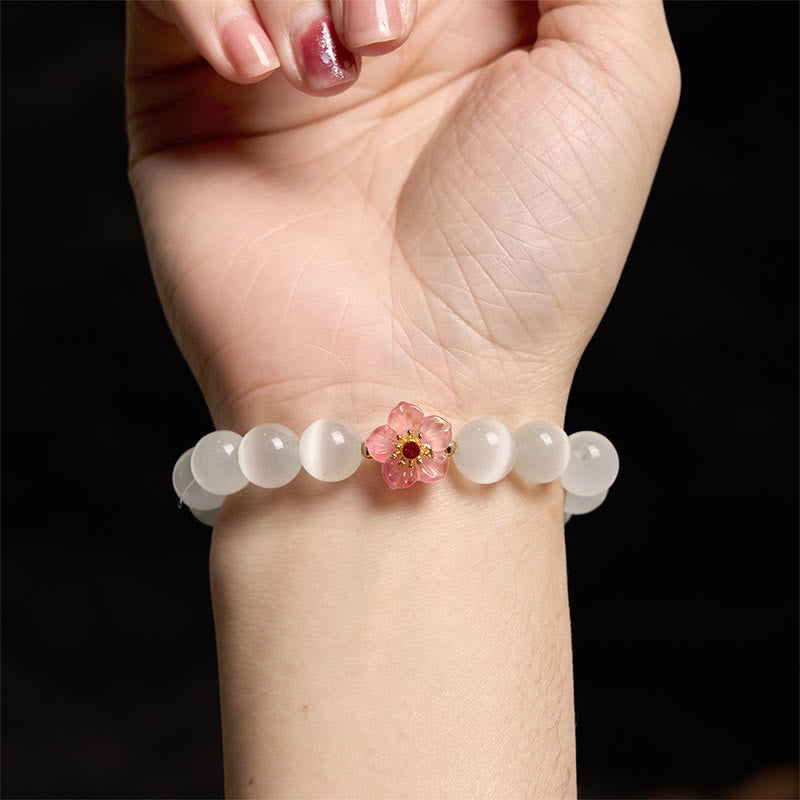 Cat's Eye Chrysoberyl Flower Love Bracelet | Healing Sounds