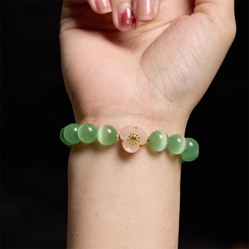 Cat's Eye Chrysoberyl Flower Love Bracelet | Healing Sounds