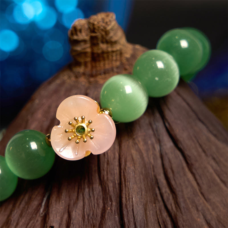 Cat's Eye Chrysoberyl Flower Love Bracelet | Healing Sounds