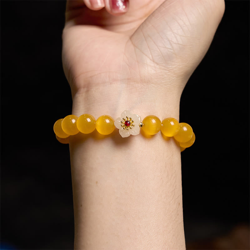 Cat's Eye Chrysoberyl Flower Love Bracelet | Healing Sounds
