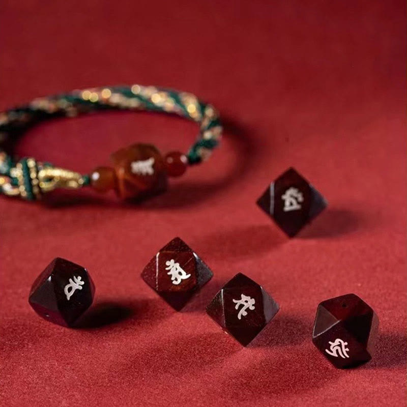 Small Leaf Red Sandalwood Chinese Zodiac Protection Bracelet