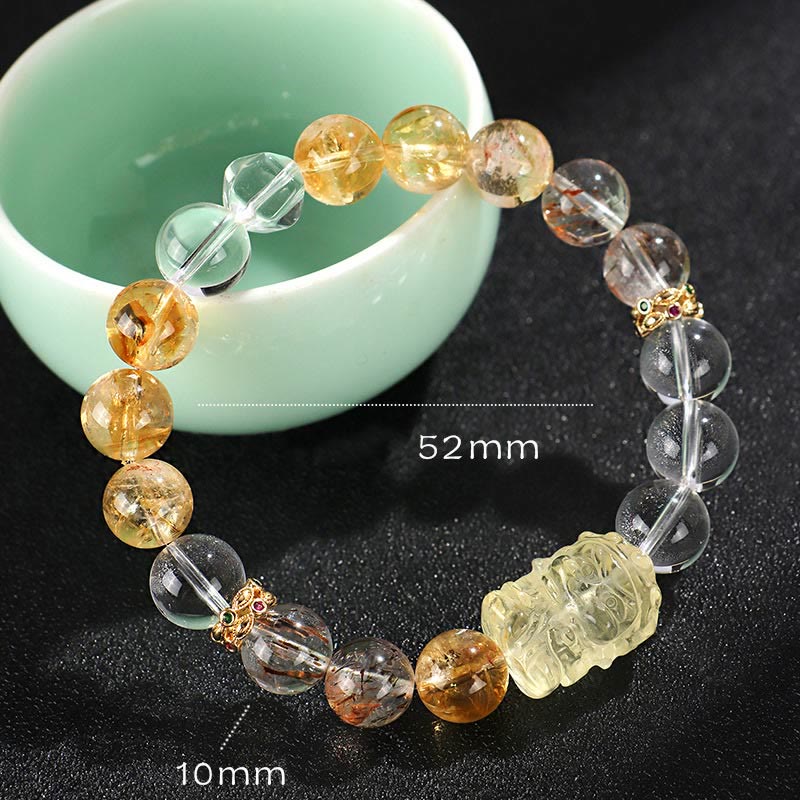 6mm Natural Citrine Pearl Protection Bracelet