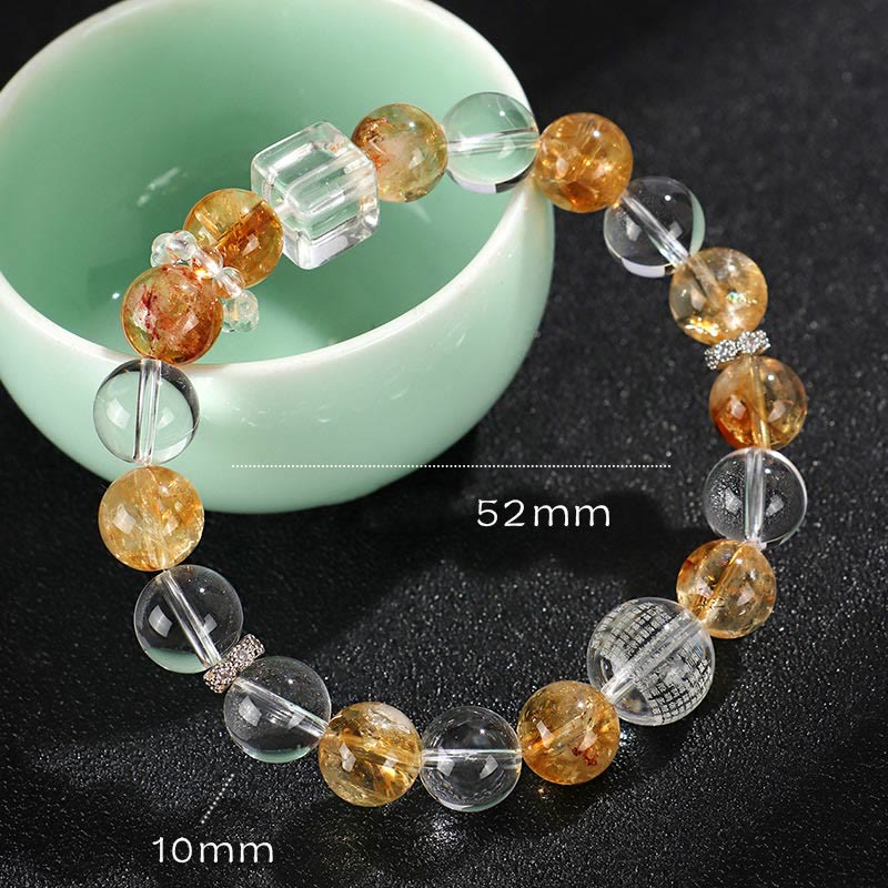 6mm Natural Citrine Pearl Protection Bracelet