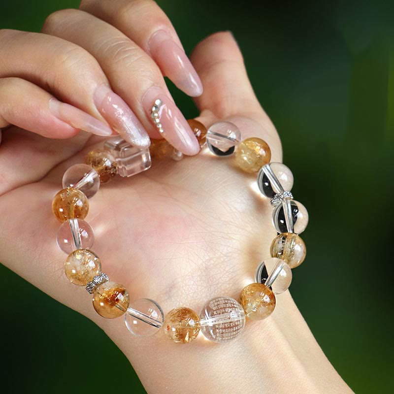 6mm Natural Citrine Pearl Protection Bracelet