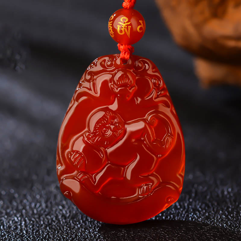 Red Agate Chinese Zodiac Necklace | Calm & Confidence