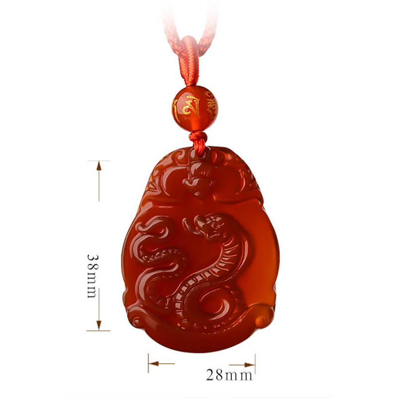 Red Agate Chinese Zodiac Necklace | Calm & Confidence