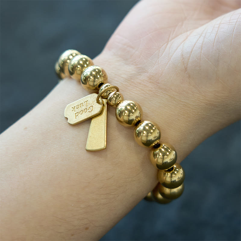 Copper Healing Bracelet 10mm Beads for Balance & Luck