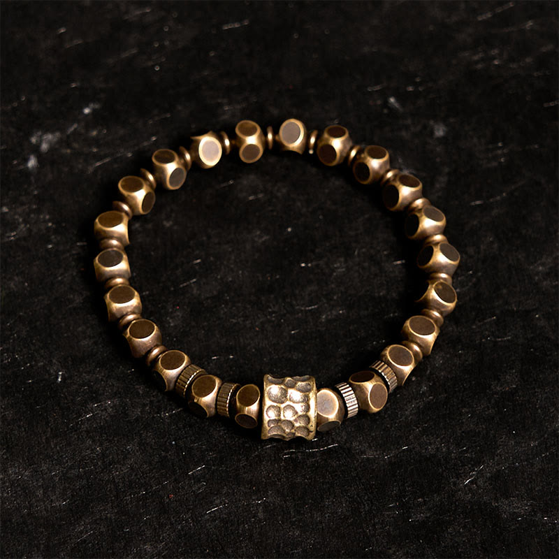 Copper Meteorite Pattern Balance Bracelet 17-18cm