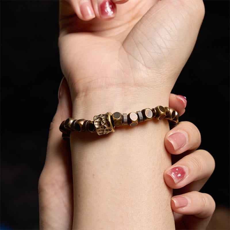 Copper Meteorite Pattern Balance Bracelet 17-18cm