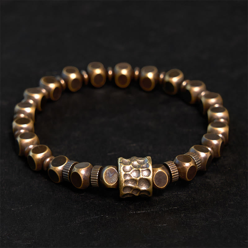 Copper Meteorite Pattern Balance Bracelet 17-18cm