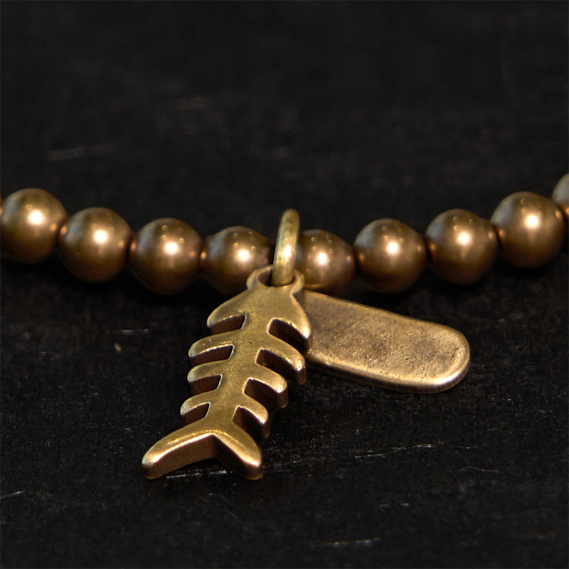Copper Fish Bone Healing Bracelet for Emotional Well-Being