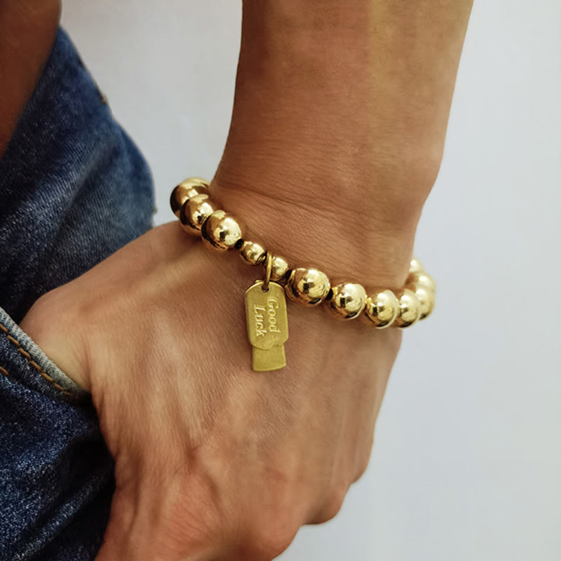 Copper Healing Bracelet 10mm Beads for Balance & Luck