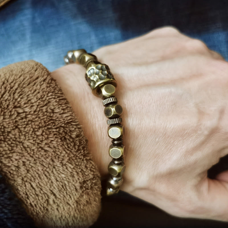 Copper Meteorite Pattern Balance Bracelet 17-18cm