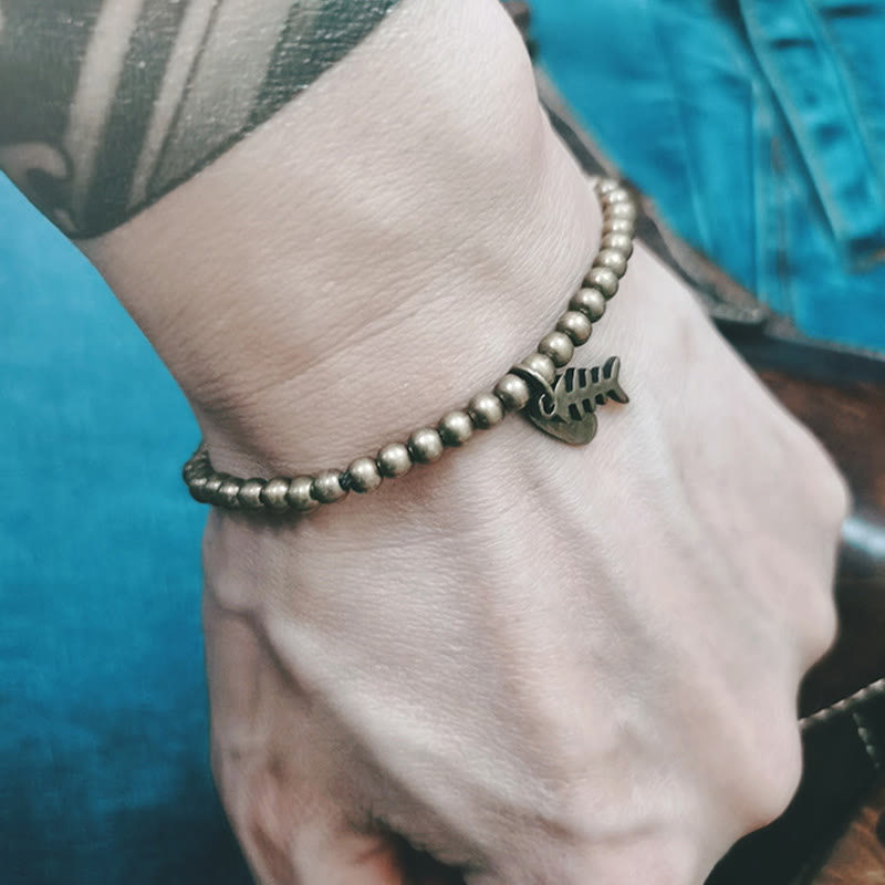 Copper Fish Bone Healing Bracelet for Emotional Well-Being