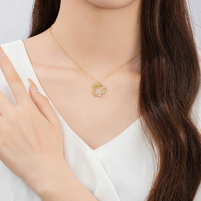 Sterling Silver Butterfly Shell Blessing Necklace