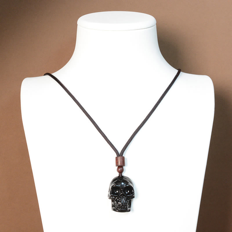 Black Obsidian Skeleton Necklace for Fulfillment & Transformation