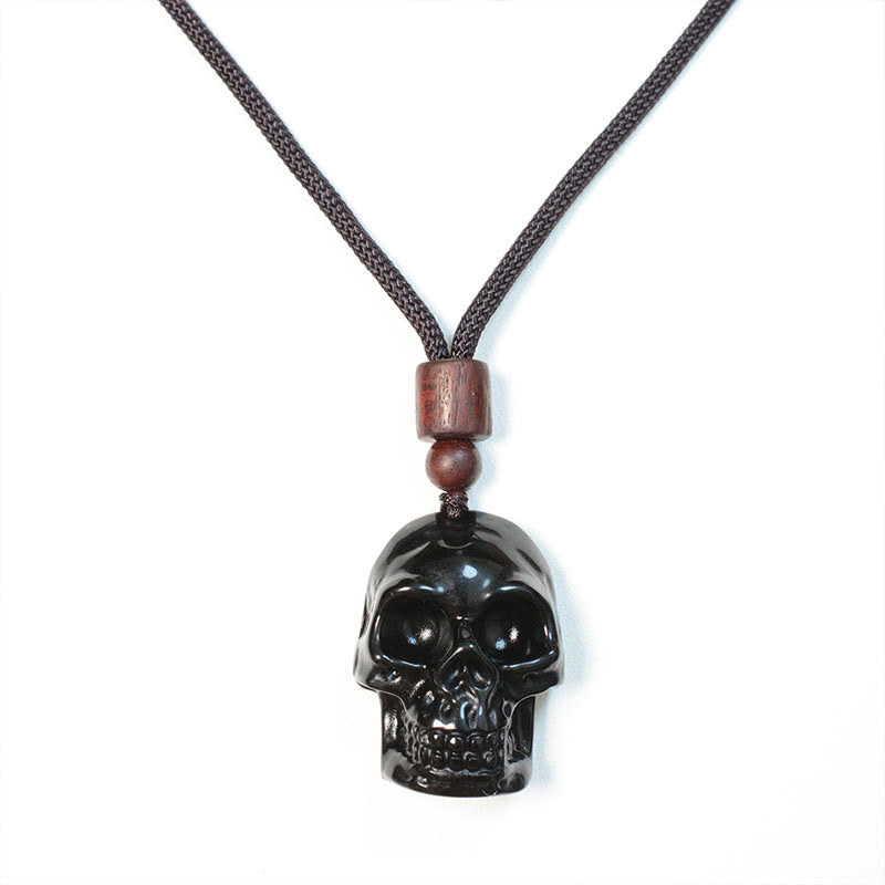 Black Obsidian Skeleton Necklace for Fulfillment & Transformation