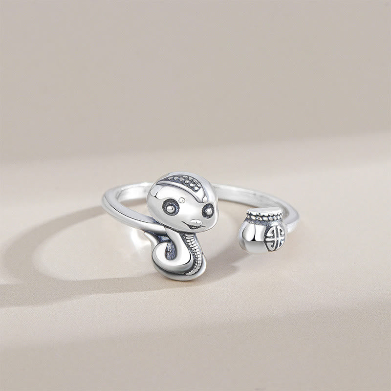 925 Sterling Silver Snake Balance Ring