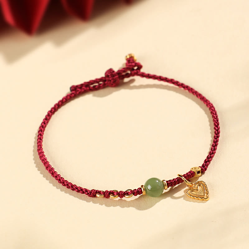 Hetian Jade Sterling Silver Charm Bracelet