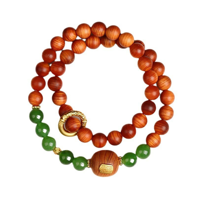 8mm Thuja Sutchuenensis Green Chalcedony Prosperity Bracelet