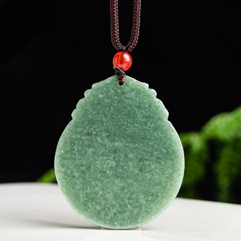 Round Jade Lotus Necklace | Abundance & Prosperity Talisman
