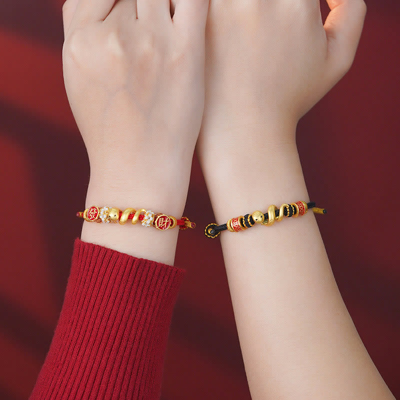 Golden Snake Prosperity Spiritual Jewelry Bracelet
