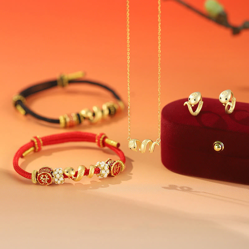 Golden Snake Prosperity Spiritual Jewelry Bracelet