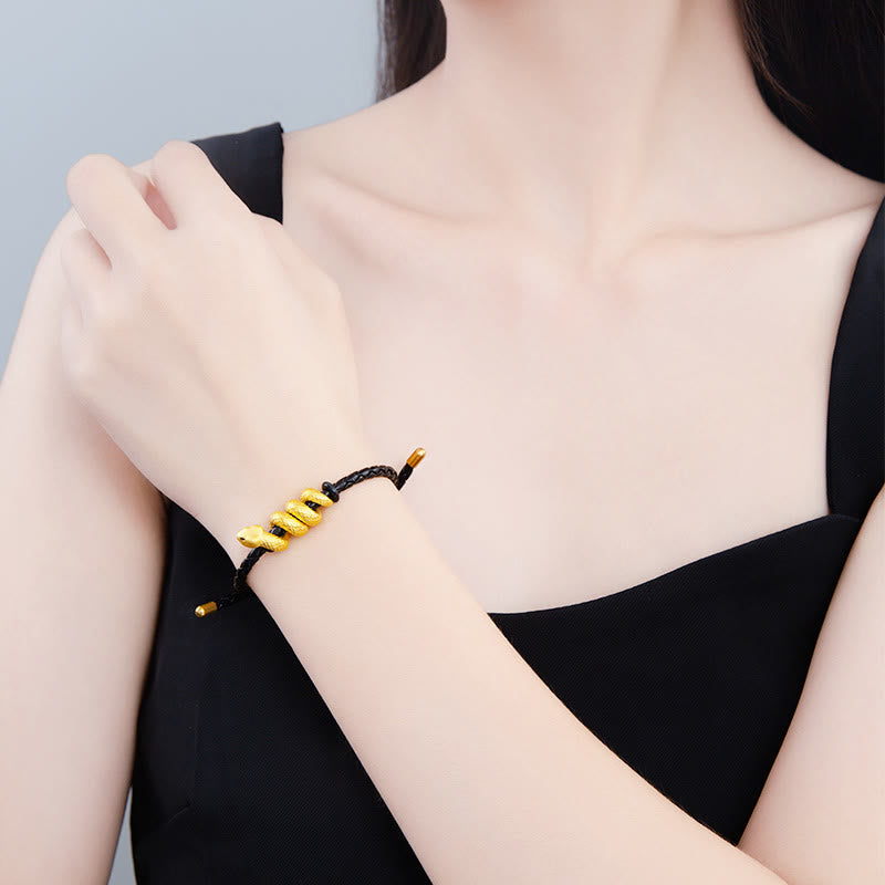 999 Gold Snake Protection Bracelet