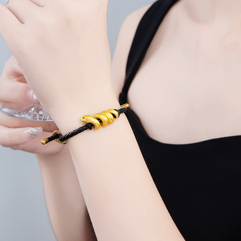 999 Gold Snake Protection Bracelet
