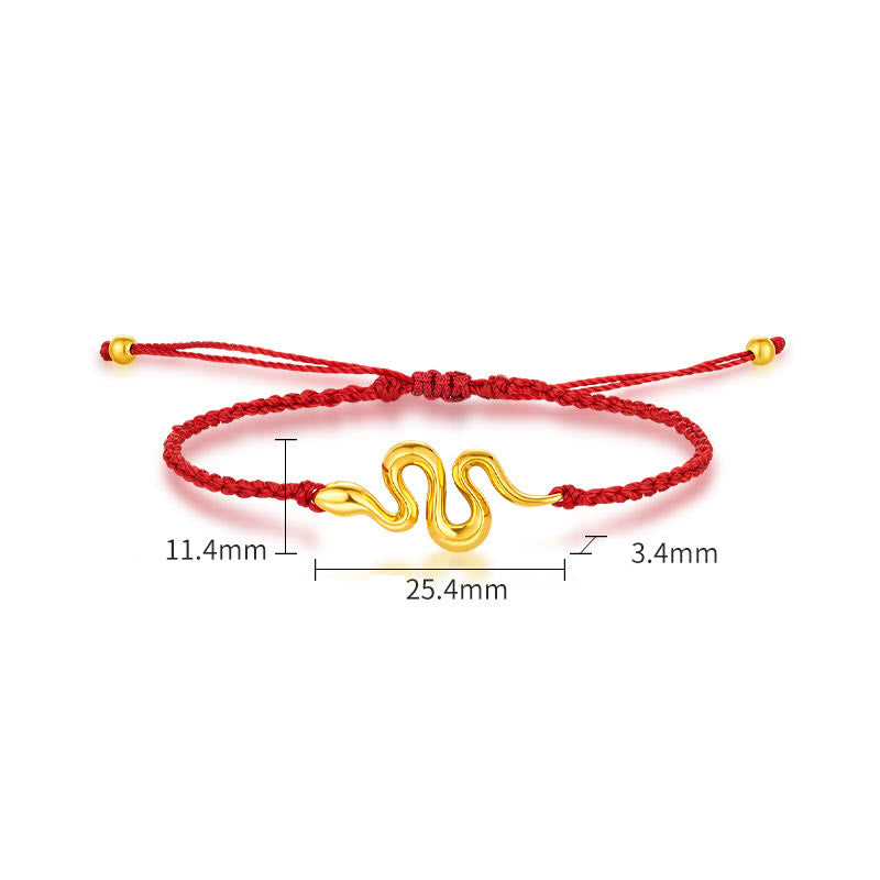 999 Gold Snake Red String Bracelet for 2025