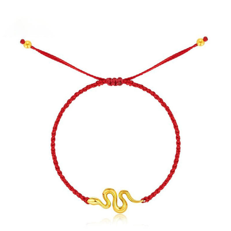 999 Gold Snake Red String Bracelet for 2025