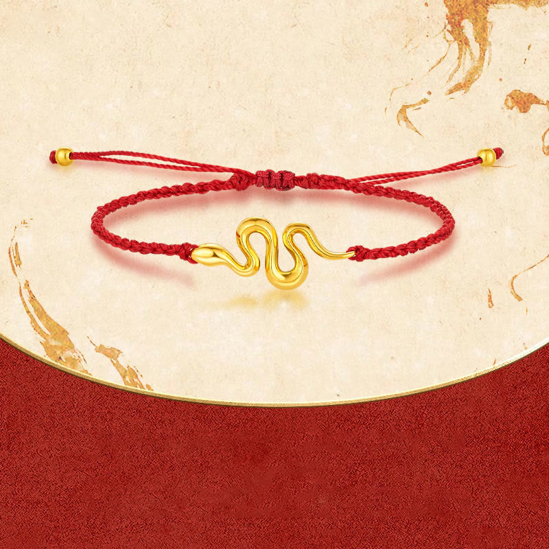999 Gold Snake Red String Bracelet for 2025