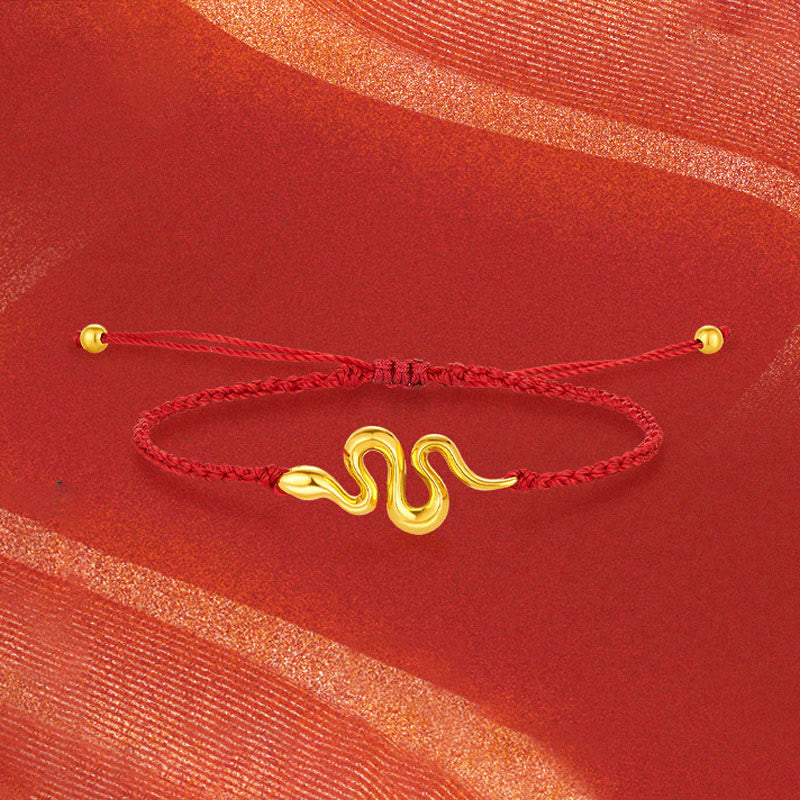 999 Gold Snake Red String Bracelet for 2025