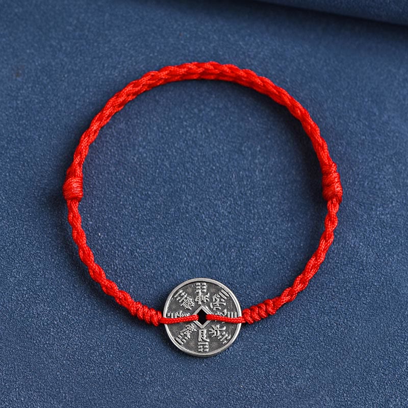 925 Sterling Silver Red String Protection Bracelet