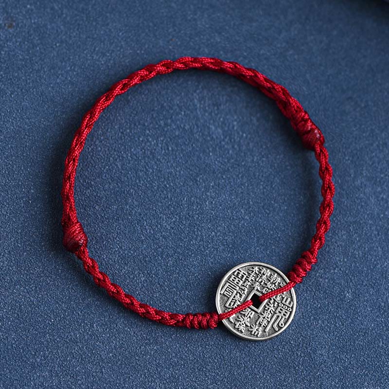 925 Sterling Silver Red String Protection Bracelet