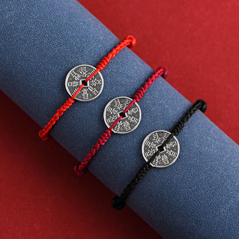 925 Sterling Silver Red String Protection Bracelet