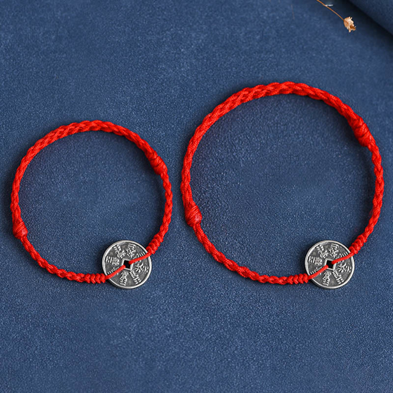 925 Sterling Silver Red String Protection Bracelet