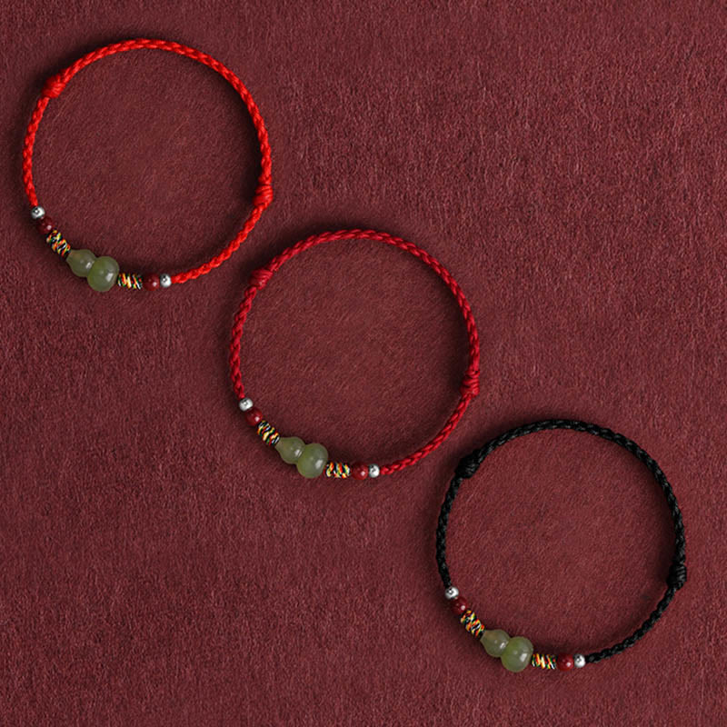 Adults Hetian Jade Gourd Protection Bracelet