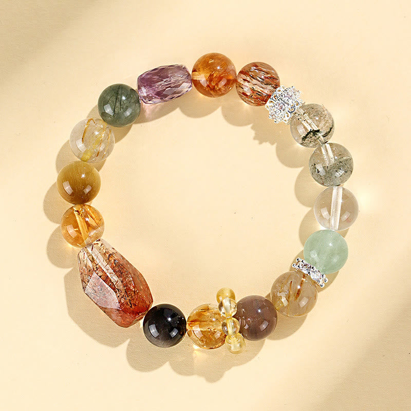 10mm Super Seven Crystal Tiger Eye Healing Bracelet