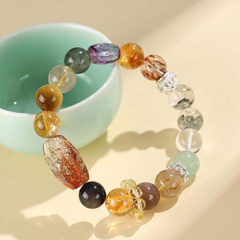 10mm Super Seven Crystal Tiger Eye Healing Bracelet